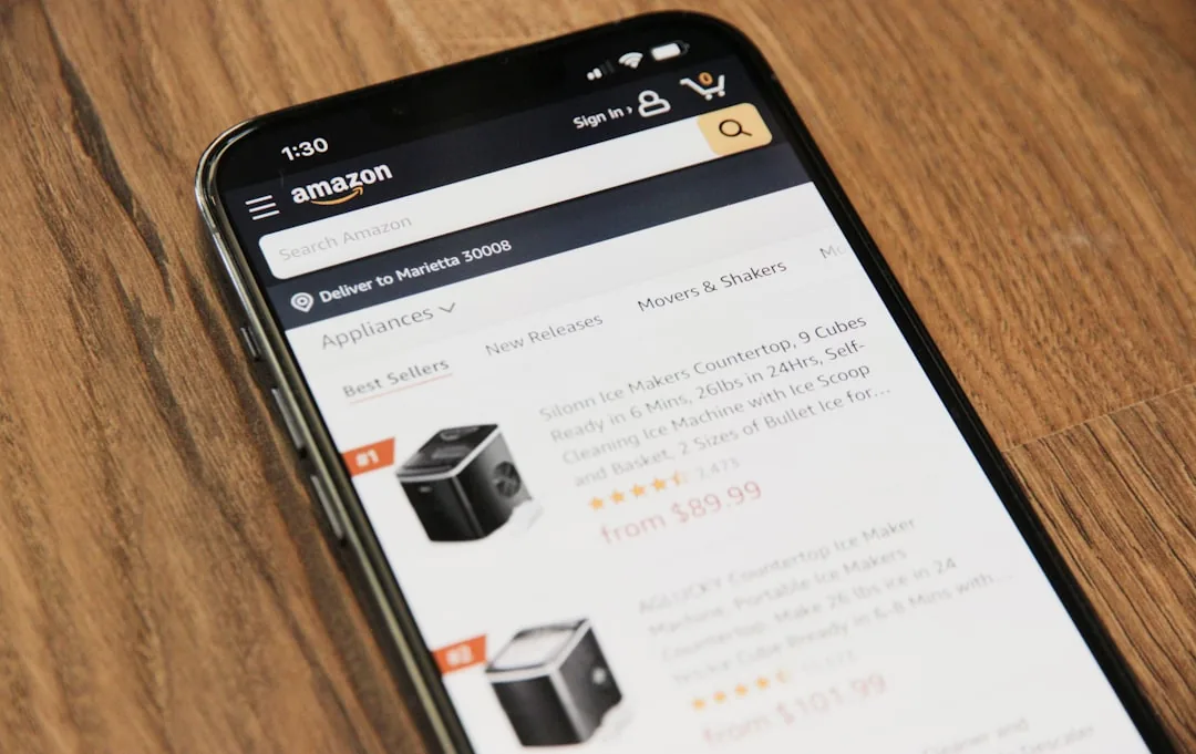A digital marketer analyzing Amazon search keywords on a dashboard to optimize product listings for e-commerce sellers.