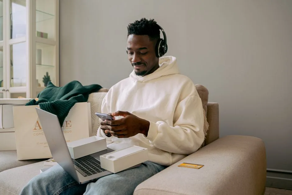 An ecommerce manager analyzing automated catalog data using Claude AI to optimize online retail operations for global brands.