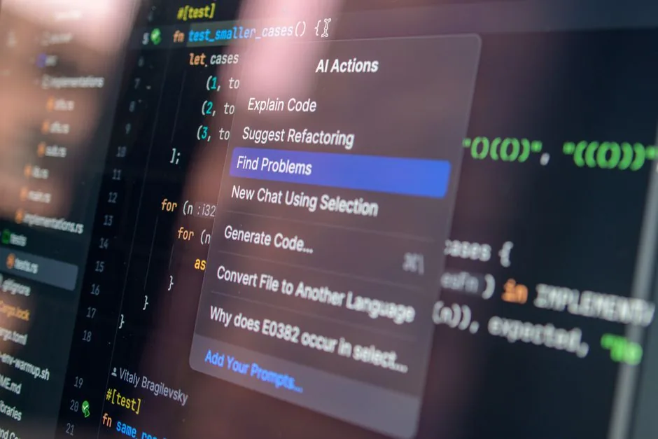 A digital retail manager analyzing security metrics on a dashboard to solve AI ecommerce challenges for online brands.