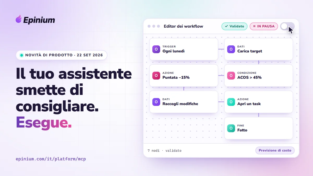 Novità di prodotto di Epinium del 22 settembre 2026: l’assistente crea un workflow validato e in pausa
