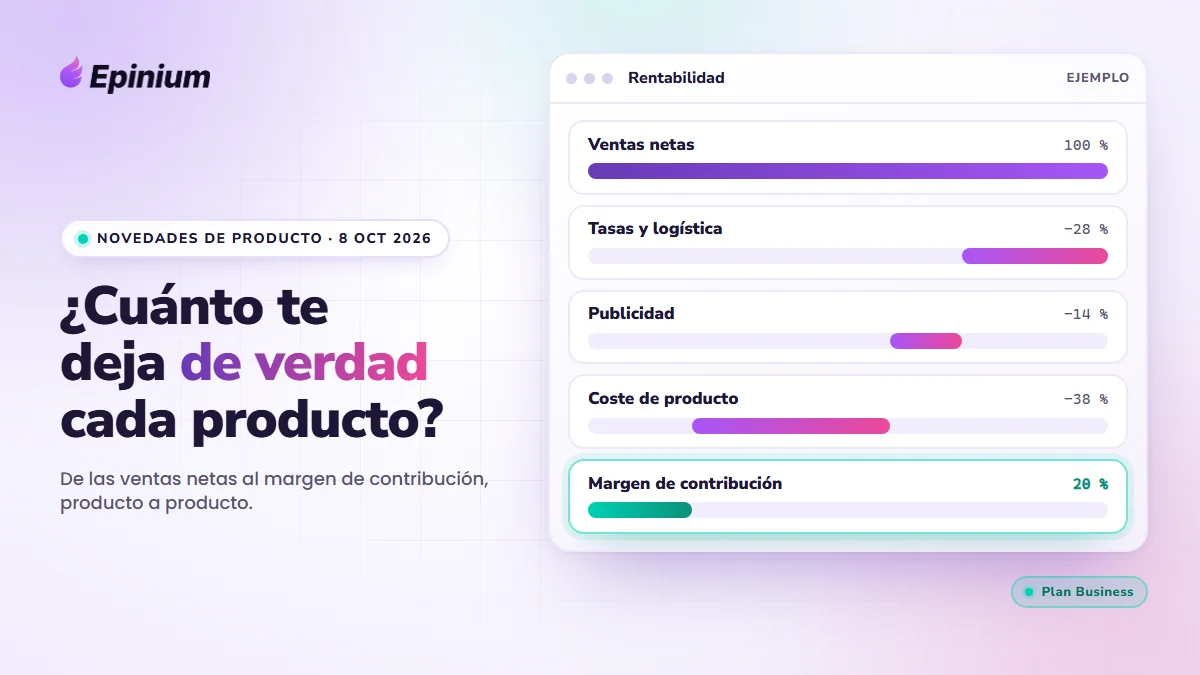 Novedades de producto de Epinium del 8 de octubre de 2026: la cascada del P&L de Rentabilidad, de las ventas al margen de contribución