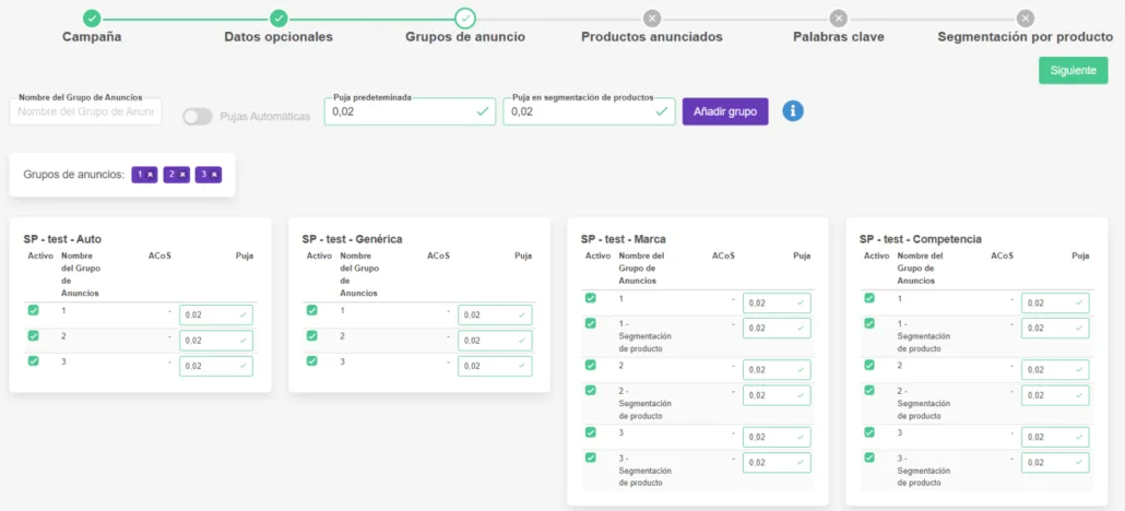 Grupo anuncio Amazon