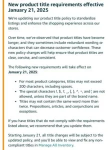 Titolo del listing Amazon