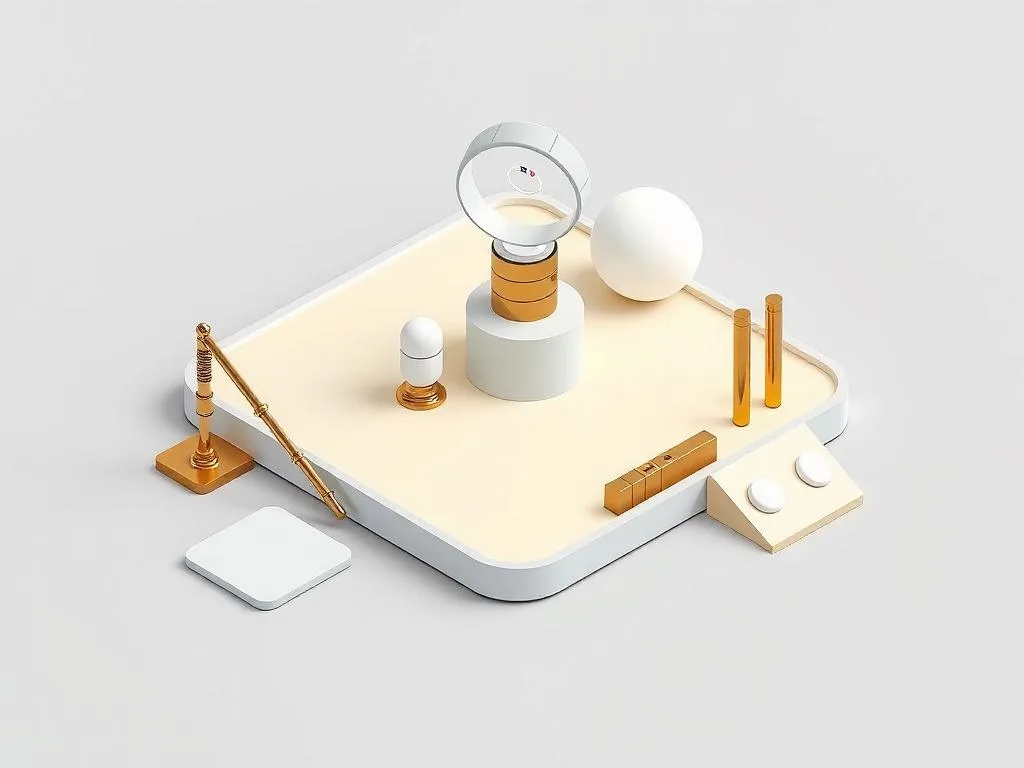 Abstract 3D illustration: Dynamic forms of AI shopping agents navigating and challenging structured e-commerce marketplaces.