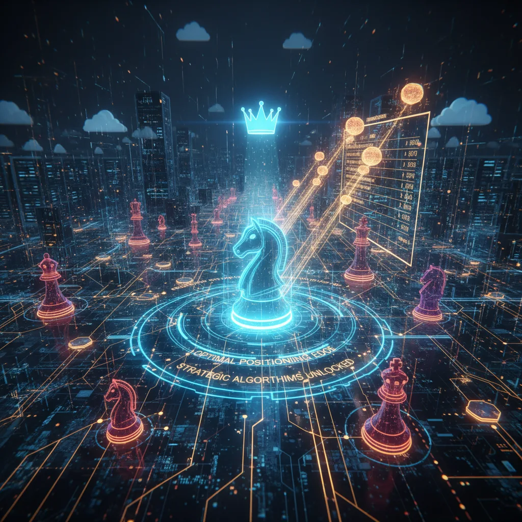 Abstract 3D shapes connect with light, symbolizing the intricate process of amazon search optimization.