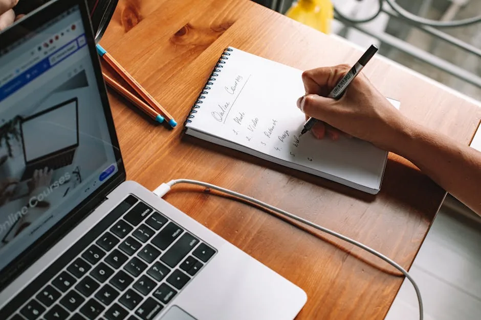 Brand manager taking agentic AI online course on laptop — guide to the best training programs for learning AI agent orchestration for ecommerce teams