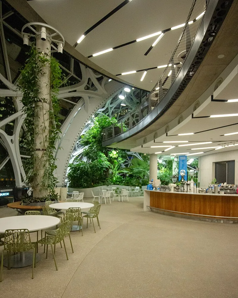 Amazon Spheres interior Seattle — Amazon Rufus AI shopping assistant 115% growth 2026