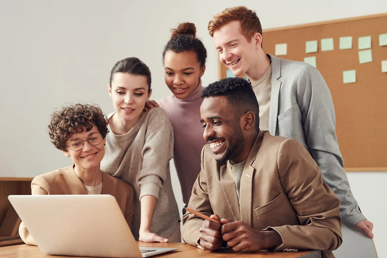 Enterprise team reviewing AI integration strategy with MCP Anthropic protocol — brand leaders collaborating on data connectivity