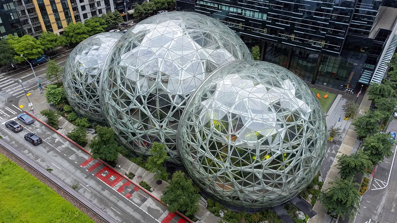 Amazon Spheres headquarters in Seattle — July 2026 product title rule change affecting all sellers worldwide
